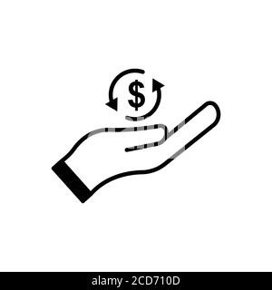 Business literacy icon with hand icon. Design template vector Stock Vector