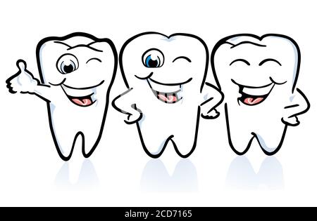 funny little teeth - vector illustration Stock Vector