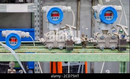 Microprocessor Pressure Transmitter Assembly Stock Photo