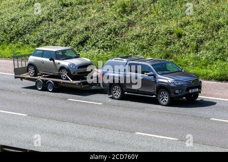 2018 grey Mini Cooper S; Vehicular traffic moving vehicles, driving vehicle  on UK roads, motors, motoring on the coast road, Southport Merseyside UK  Stock Photo - Alamy