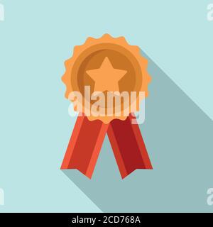Mission completed emblem icon. Flat illustration of mission completed emblem vector icon for web design Stock Vector