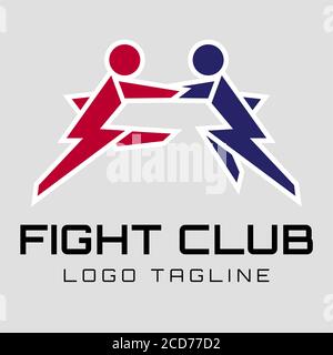 Fight club, competitions logo. Martial arts of logo design concept. Flat design Stock Vector