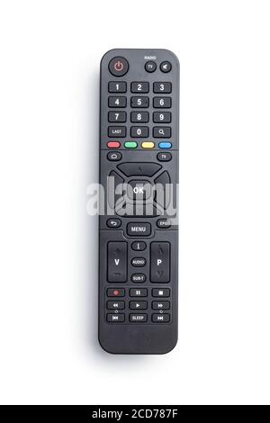 TV remote control isolated on white background. Stock Photo