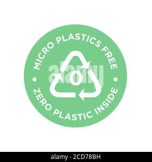 Zero plastic microbeads free icon. Recycle triangle and number zero in ...