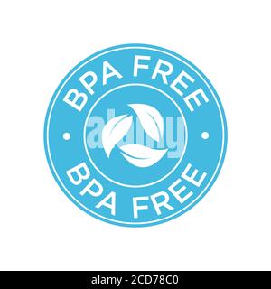 BPA free icon. Round blue symbol. Stock Vector