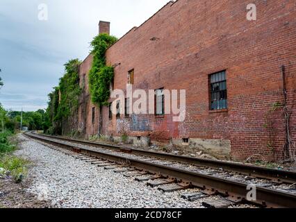 Raleigh North Carolina USA July 19 2014 Norfolk Southern Train Yard Stock Photo