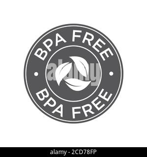 BPA free icon. Round black symbol. Stock Vector