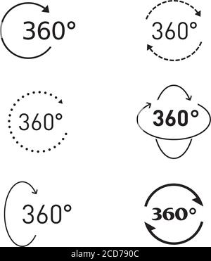 360 degree circular rotation. Set vector arrows. Refresh and reload. COLLECTION OF ARROWS AND ICONS. Stock Vector