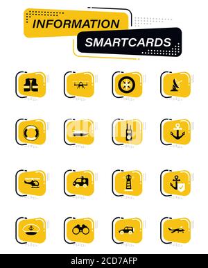 Coast Guard icons set Stock Vector