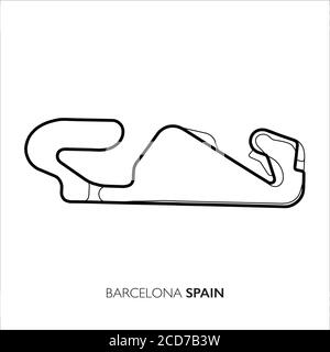 Barcelona circuit, Spain. Motorsport race track vector map Stock Vector ...