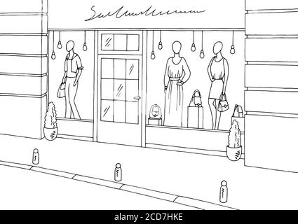 Verily perspective presentation  Clothing store interior Perspective  sketch Store interior