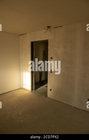 Modern Apartment Under Construction in Switzerland. Stock Photo