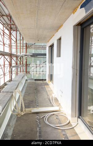 Modern Apartment Under Construction in Switzerland. Stock Photo