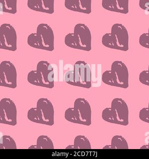 Soft Purple Heart Seamless Pattern Simple Love Ornament With Pink Background Valentine Print Perfect For Wallpaper Textile Wrapping Paper Fabric Print Vector Illustration Stock Vector Image Art Alamy