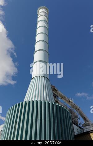 Chimney of Rosenlundsverket combined heat and power plant in Gothenburg, Sweden Stock Photo