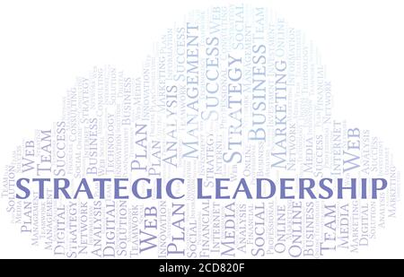 Strategic Leadership word cloud create with the text only. Stock Vector