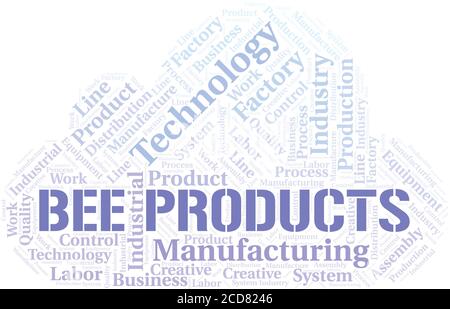 Bee Products word cloud create with the text only. Stock Vector