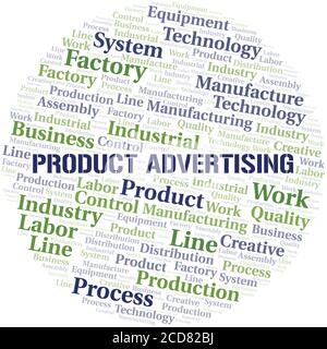 Product Advertising word cloud create with the text only. Stock Vector
