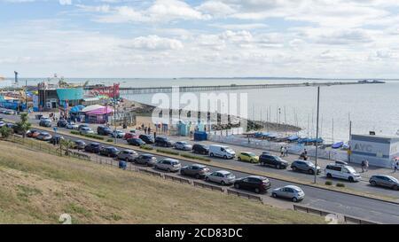 Southend Pier and Adventure Island on a sunny summers day. Southend, Essex Stock Photo