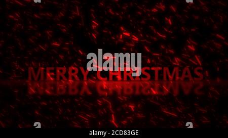 marry christmas with red Fireworks flying Stock Photo