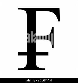 French Franc currency symbol Stock Vector