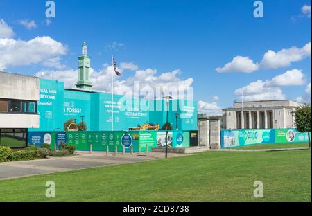 Redevelopment and building works on the Waltham Forest Town Hall and Assembly Hall. Walthamstow, London Stock Photo