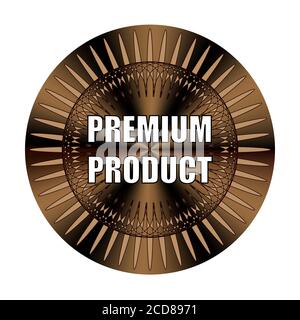 Premium product round sticker, medal, sign, icon, logo, tag, stamp, seal. Vector Premium product sticker for label design Stock Vector
