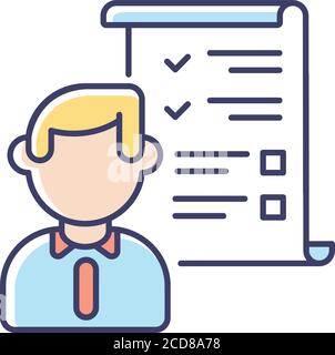 Demands list RGB color icon Stock Vector