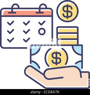 Salary RGB color icon Stock Vector