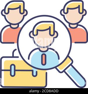 Headhunting RGB color icon Stock Vector
