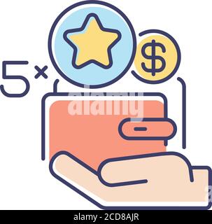 Bonus program RGB color icon Stock Vector