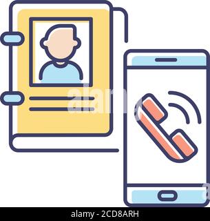Company contacts RGB color icon Stock Vector