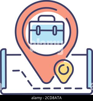 Company location RGB color icon Stock Vector
