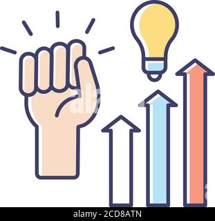 Motivation RGB color icon Stock Vector