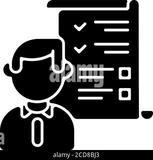Demands list black glyph icon Stock Vector