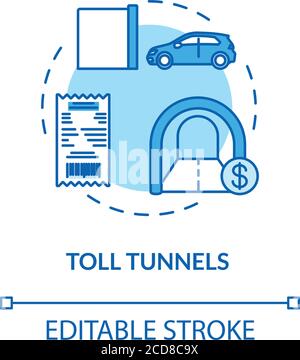 Toll tunnels concept icon Stock Vector