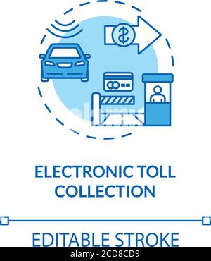 Electronic toll collection concept icon Stock Vector