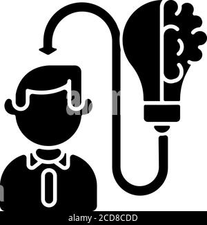 Mental ability black glyph icon Stock Vector