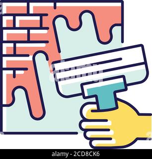 Wall putty RGB color icon Stock Vector