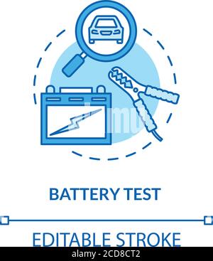 Battery test concept icon Stock Vector