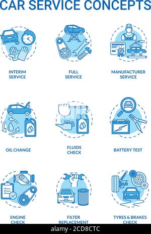 Car service concept icons set Stock Vector