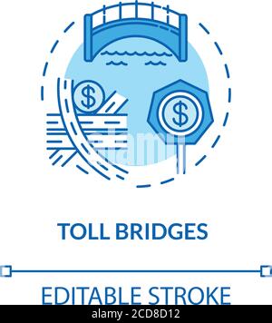 Toll bridges concept icon Stock Vector