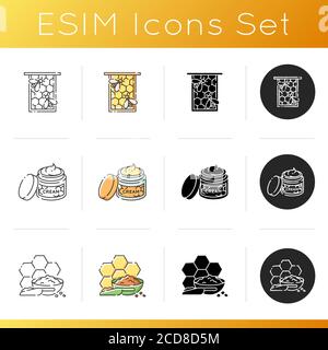 Beekeeping icons set Stock Vector