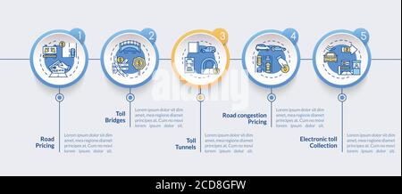 Electronic toll collection vector infographic template Stock Vector