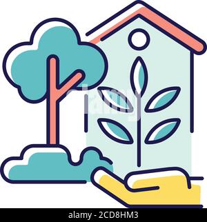 Garden decoration RGB color icon Stock Vector