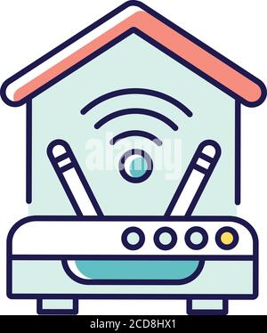 Internet connection RGB color icon Stock Vector