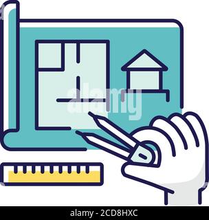 Preparing RGB color icon Stock Vector