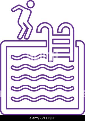 Swimming pool icon is use in designing and developing websites, commercial, print media, web or any type of design project. Stock Vector
