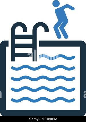 Swimming pool icon is use in designing and developing websites, commercial, print media, web or any type of design project. Stock Vector
