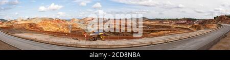 RIOTINTO, SPAIN - May 13, 2017: The Riotinto mines in Huelva. Mining park. The Riotinto mines in Huelva. Mining park Pyrite. Lunar landscape. Stock Photo